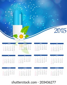 2015 New Year Calendar Vector Illustration 