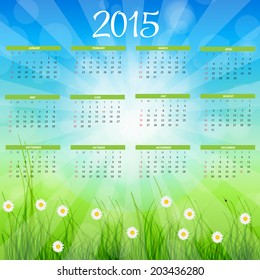 2015 New Year Calendar Vector Illustration 