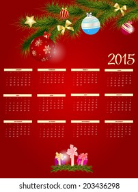 2015 New Year Calendar Vector Illustration 