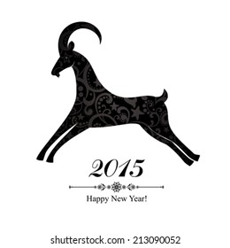2015 new year card with goat. vector illustration 