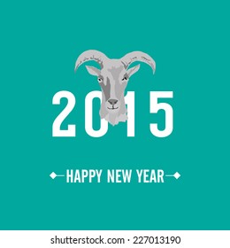 2015 new year card with Goat . vector illustration