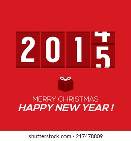 2015 New Year Card Odometer Style Vector Illustration