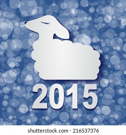 2015 new year card with  sheep. vector illustration