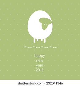 2015 New Year and Christmas vector template with cute sheep