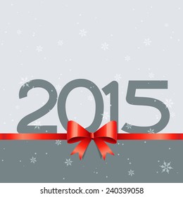 2015 new year design with red ribbon vector