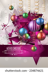 2015 New Year and Happy Christmas background for your flyers, invitation, party posters, greetings card, brochure cover or generic banners.