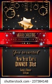 2015 New Year and Happy Christmas background for your flyers, invitation, party posters, greetings card, brochure cover or generic banners.