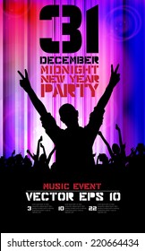 2015 new year party, poster, vector 