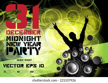 2015 new year party, poster, vector 