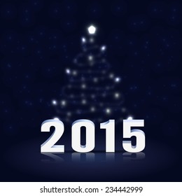 2015 New Year vector card with festive garland lights. Vector illustration EPS10