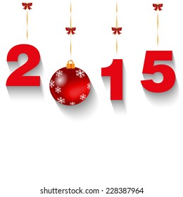 2015 New Year's background with ball vector