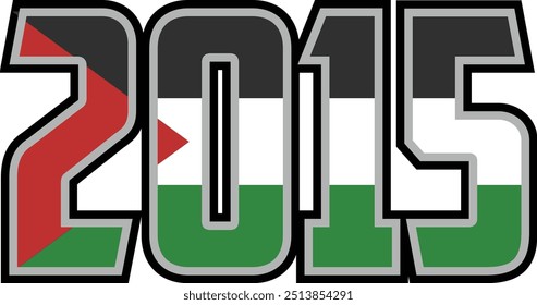 El diseño del Vector número 2015 tiene un motivo de bandera palestina