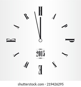 2015 Uhr, Frohes neues Jahr!