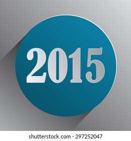2015 on a Blue and White Background, Vector Illustration. 