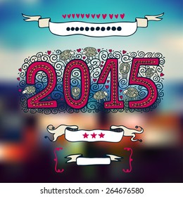 2015 on blurred background.