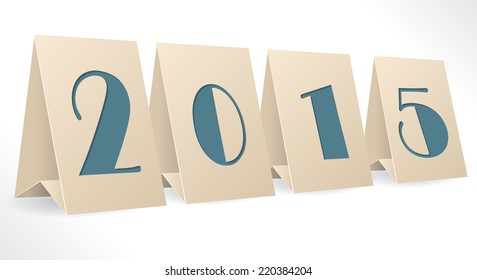 2015 on separate billboards and white background