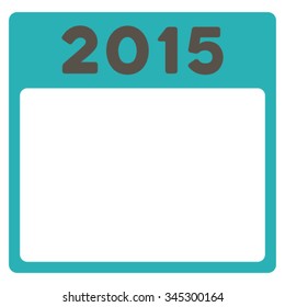2015 Plan vector icon. Style is bicolor flat symbol, grey and cyan colors, rounded angles, white background.