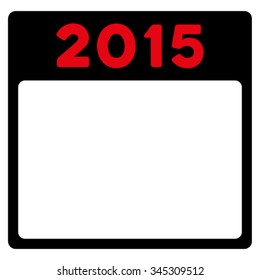 2015 Plan vector icon. Style is bicolor flat symbol, intensive red and black colors, rounded angles, white background.