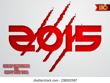 2015 red figures with scratches on a gray background