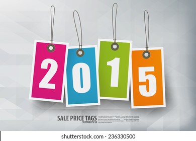 2015 Sale tags,Vector EPS10 on polygon background.