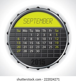 2015 september calendar design with color lcd display