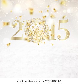 2015 sign over white background. Vector illustration.