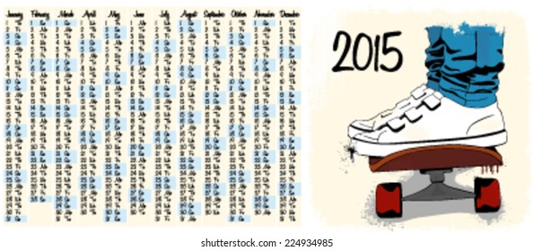 2015 skateboarding calendar