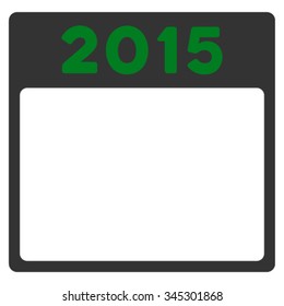 2015 Syllabus vector icon. Style is bicolor flat symbol, green and gray colors, rounded angles, white background.