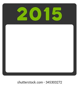 2015 Syllabus vector icon. Style is bicolor flat symbol, eco green and gray colors, rounded angles, white background.