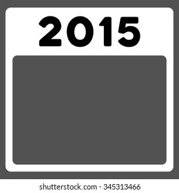 2015 Syllabus vector icon. Style is bicolor flat symbol, black and white colors, rounded angles, gray background.