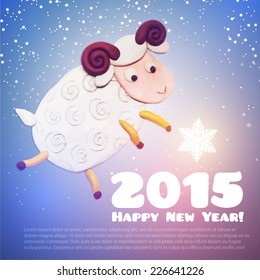 2015 symbol. The Sheep. Vector illustration 