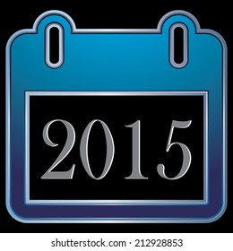 2015 Text  calendar on a black background