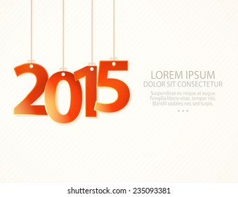 2015 text creative greeting card design. Vector illustration