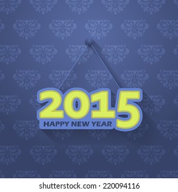 2015 Text Hanging Badge, Tags, Labels, Banner, Cards on Dark Blue Wallpaper 
