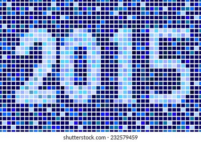 2015 tiled shades of blue. Can be used as a banner advertising, greeting the New Year, etc.