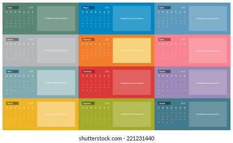 2015 Turkish Calendar in vector