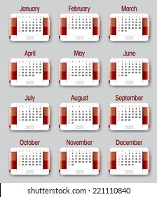 2015 Vector Calendar.