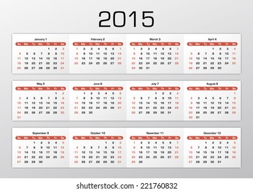  2015 vector Chinese calendar