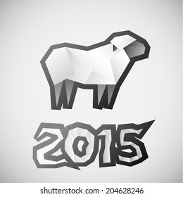 2015 year background with sheep (symbol of the year).