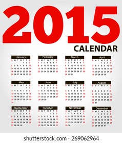  2015 year calendar