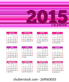  2015 year calendar