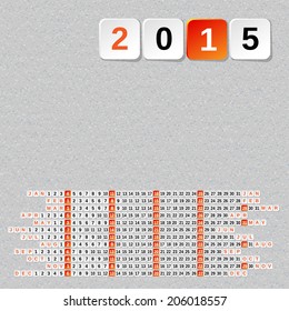 2015 Year Calendar Template + Seamless Background.  EPS 10. Mask was used for seamless background.