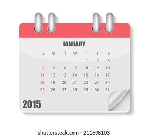 2015 Year Calendar Vector Illustration
