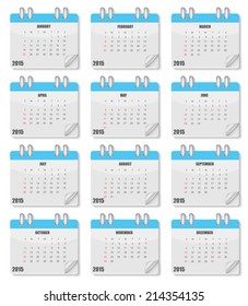 2015 Year Calendar Vector Illustration