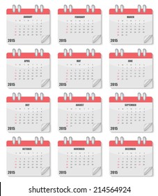 2015 Year Calendar Vector Illustration