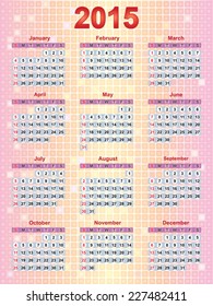 2015 year calendar vector illustration
