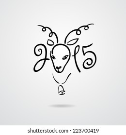  2015 - Year of the Goat. Vector symbol isolated on white background