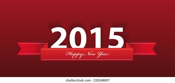 2015 year greeting on red background. vector