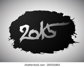 2015 year ink drawn background. Vector eps10