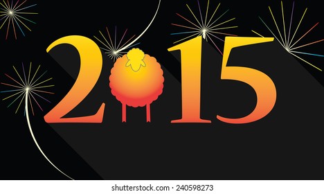 2015 Year of the sheep with fireworks